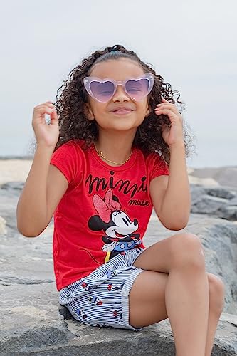 Disney G0E9470MI Minnie Mouse Little Girls Graphic T-Shirt And Shorts Outfit Set Red/Light Blue 7-8 thumb #2