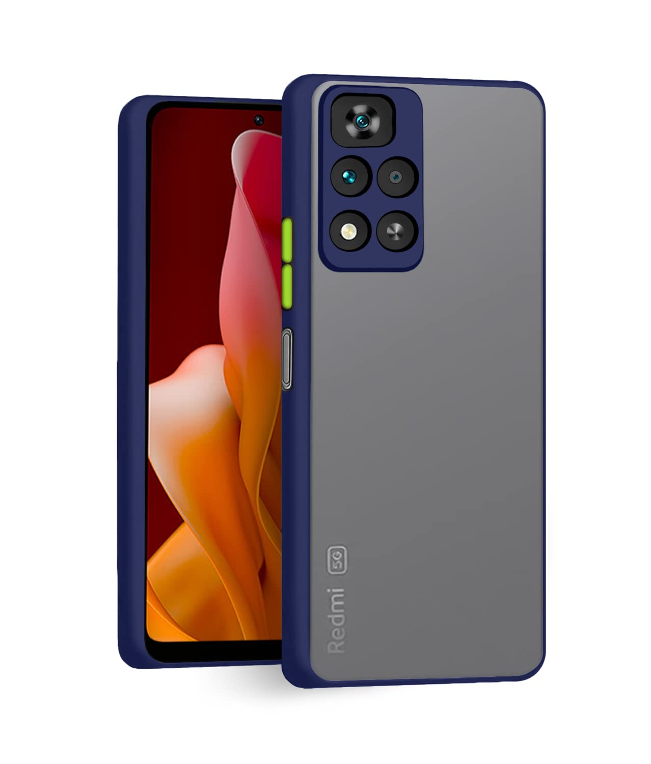 CEDO Xiaomi 11i (5G) / 11i HyperCharge (5G) Smoke Cover Back Case | Camera Bump Protection Frosted Matte | 360 Degree Shockproof Rubberized Anti-Drop Slim Hard Backcover (Blue)