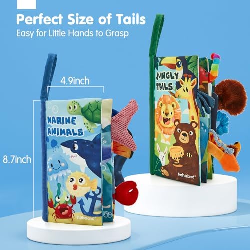 hahaland Baby Book Toy 0 3 6 12 Months - Set of 2, Touch and Feel First Crinkle Cloth Soft Book for Babies 0 Months, Baby Boy Girl Gifts for Newborn Infant 0 Months+ — view 6