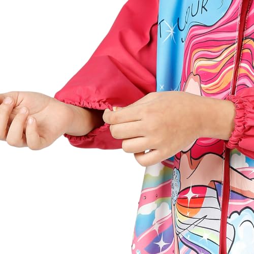 Image of ZEEL Kids Raincoat with Hood | Rain Coat for Girls |Cartoon Printed Rainwear | Barbie Princess, BARB01