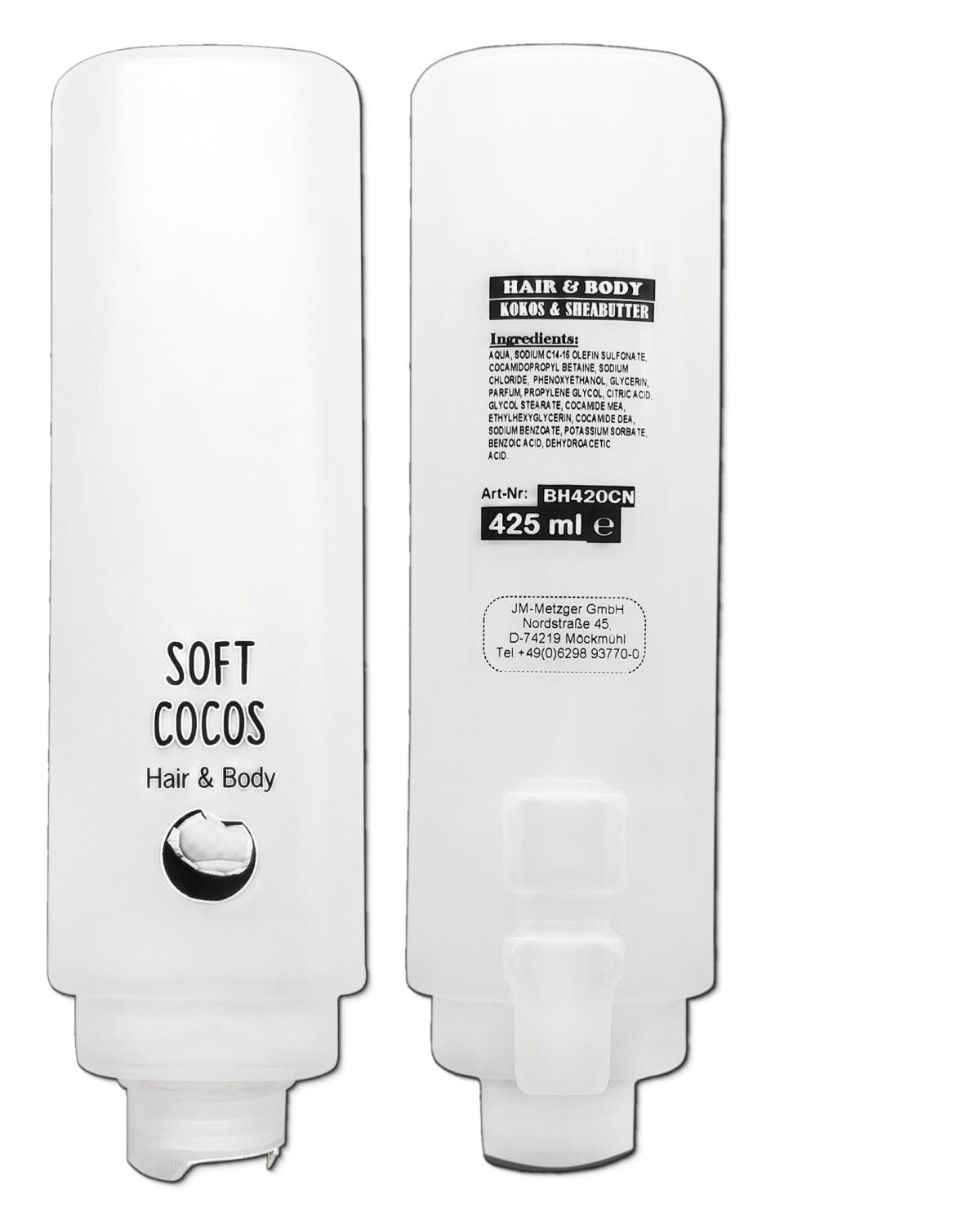 Set completo di esperienze doccia 12 x 420 ml, diversi profumi, 1 x 300 ml, schiuma di pulizia intima + 5 supporti da parete, colore bianco, dimensioni Soft Cocos: cocco