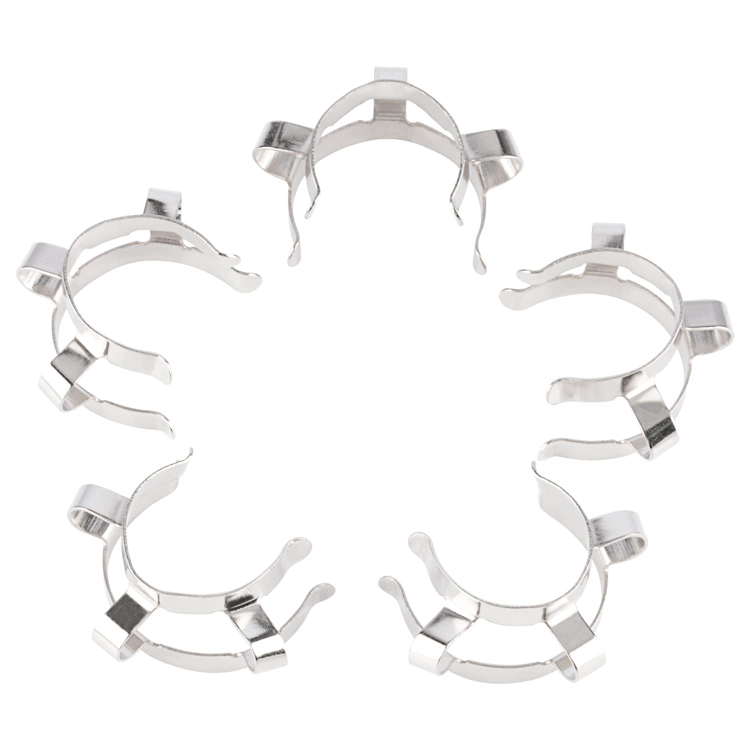 Labasics Silver Metal Joint Clips, 5 Pcs 24 Mm Lab Keck Clamp #24 Keck Clips For 24/40 24/29 Glass Ground Joint Lab Accessory