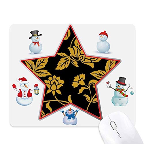 Tapis de souris XXL pivoine chinoise et bonhomme de neige de Noël pour bureau