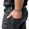 SERASAR Mens Jewellery Leather Bracelet 20cm Silver Mens GiftBox Genuine Cowhide Braided AdjustAble Magnetic Clasp MultiLayer Wrap Mans Male Bracelets Band Jewelry #2