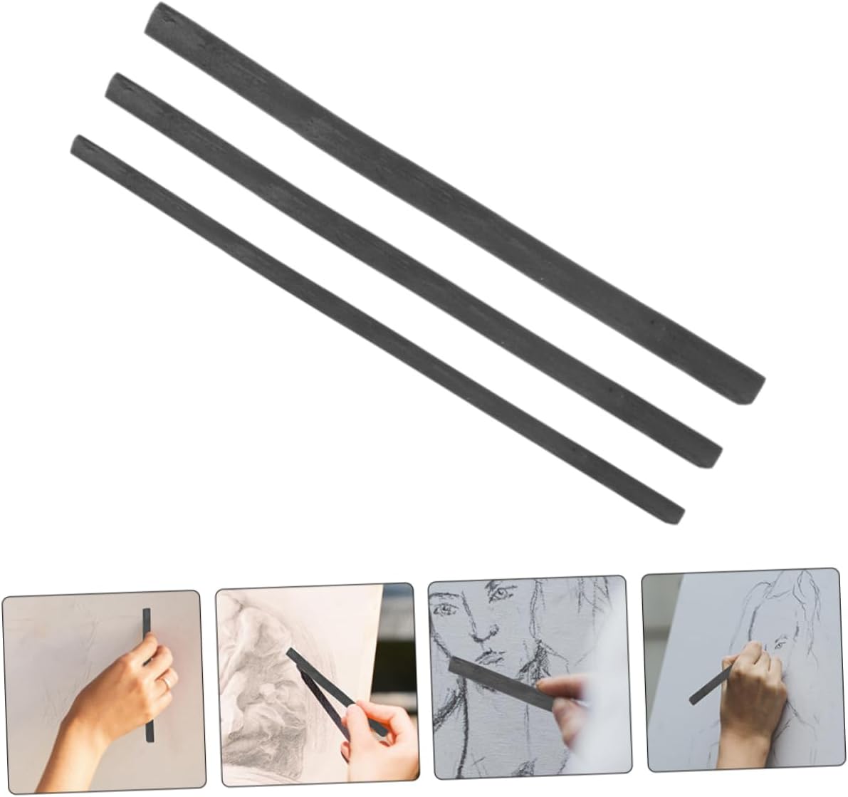 25pcs Compressed Charcoal Sticks for Sketching Durable Artist Drawing Pencils for Beginners and Professionals for Shading and Detailing
