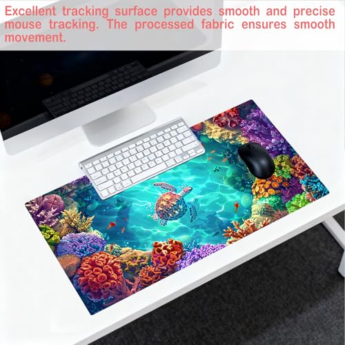 Image of Nuxovilar Professional Large Mouse Pad & Computer Game Mouse Mat (35.4x15.7IN, Vibrant Underwater World Art) (90 * 40cm Vibrant Underwater World)