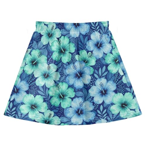 Jupe-short en coton enfants à motif bleu hawaïen avec short intégré