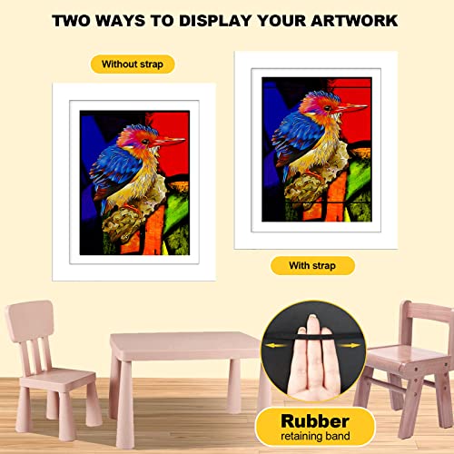 Tefola Kids Artwork Display Frame, 2 Pcs Wooden Flip Frame Kids Art Frames Front Opening For Children Projects, Home, Office (White) #TOP2