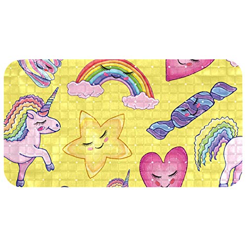 Alfombrilla de baño de unicornio Bennigiry de 37x68 cm para suelo infantil 2