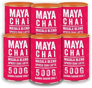 Maya Spiced Chai Latte Powder 500g (Pack of 6) - 3 KG - Just Add Water or Milk (150 servings)