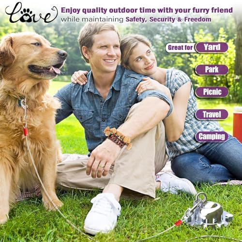 360° Swivel Dog Tie Out Stake Dog Anchor - 2025 Upgrade - Heavy Duty Stainless Steel Dog Yard Stake for Small to Large Dogs 6 PCS Dog Tethers Holds 1500Lbs of Pull Force Great for Yard Camping Outdoor - Image 6