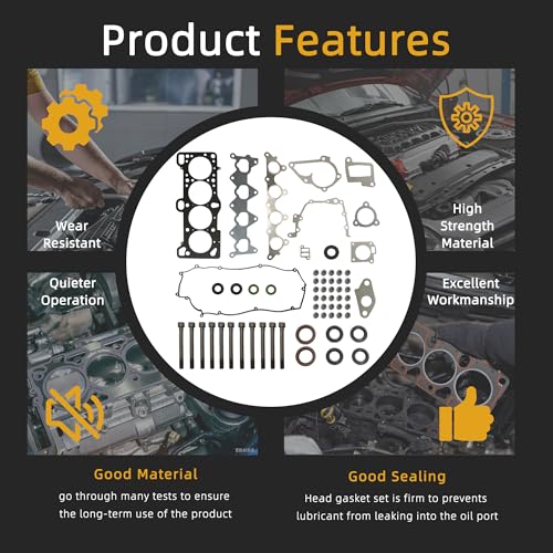 Image of Head Gasket Set with Bolts, 1.6L, ES71023 CPWK105, for Hyundai Accent for Kia Rio 1.6L DOHC 16v 2006-2011#OE HS26224PT-1 HS26224PT-2 22441 26801 22311 26101 22224 23500 21421 22020(68pcs)
