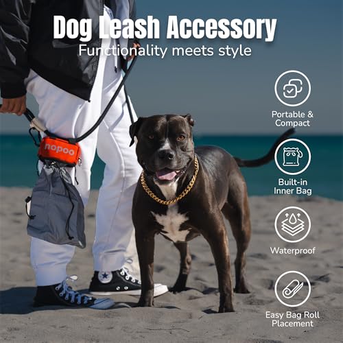 Image of Dog Poop Bag Holder for Leashes - Odor-Control Pet Waste Bag Dispenser - Waterproof Bag Holder with Locking Clip - Fits Any Leash - Essential for Walks & Hikes