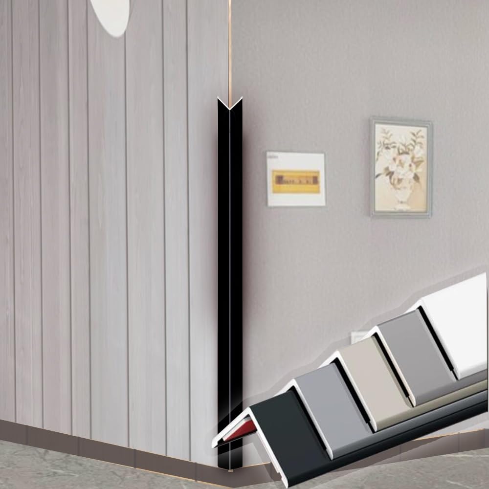 Paraspigoli autoadesivo in alluminio, protezione da parete a L su entrambi i lati, per piastrelle, finestre e porte (bianco, 100 cm x 1,5 cm), protezione durevole dei bordi
