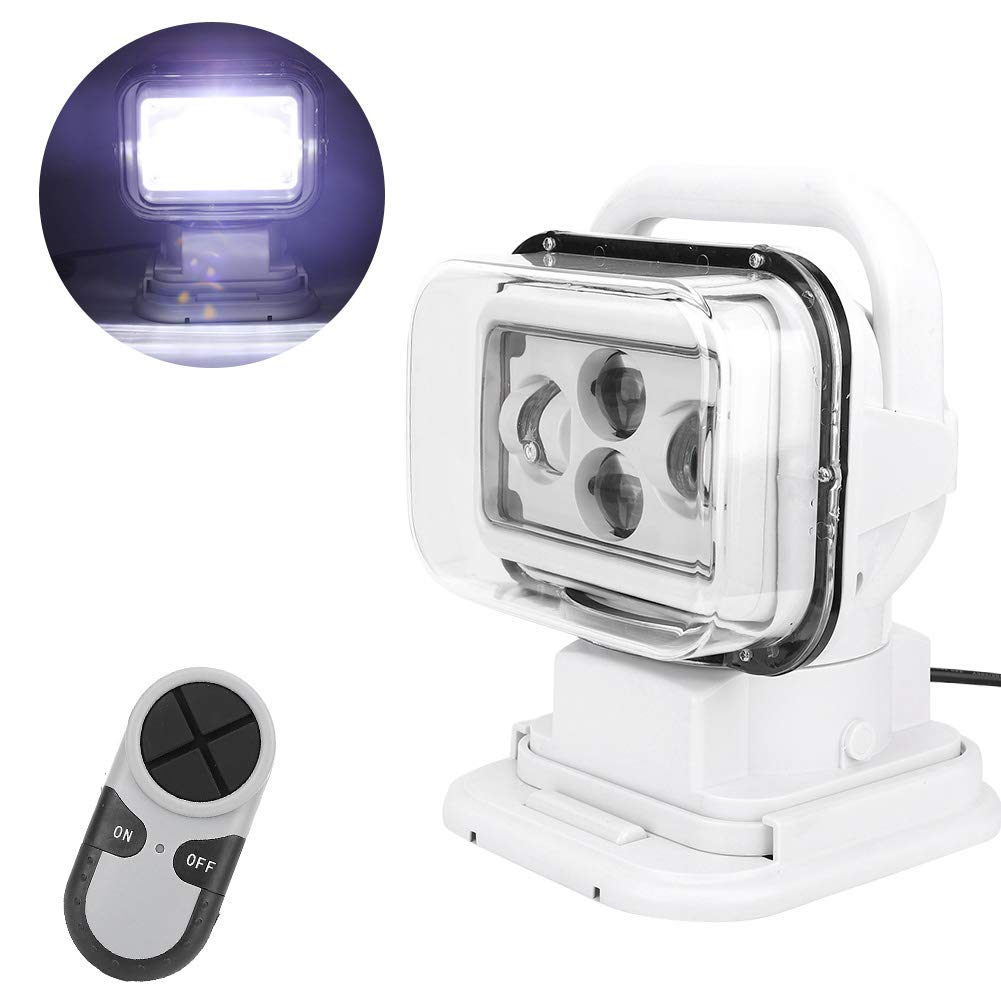 Projecteur de Travail étanche avec Télécommande LED 60W, pour Voitures, Yachts, SUV, Spot LED, Puissant, Blanc Brillant