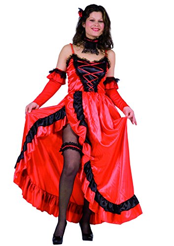 Fiori Paolo - 25892 - Costume, déguisement danseuse french cancan, taille S - Rouge et noir