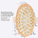 Körperbürste, massagebürste noppen cellulite, Körpermassagebürste, Rückenpeeling-Peeling-Massage Verbessern Sie die Durchblutung, Naturholzmassagegerät für