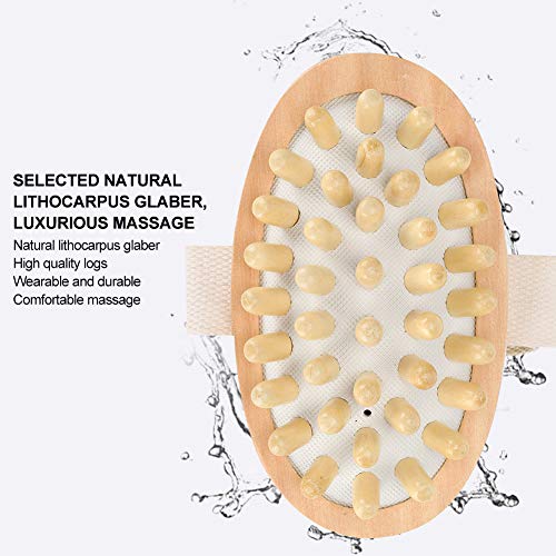 Körperbürste, massagebürste noppen cellulite, Körpermassagebürste, Rückenpeeling-Peeling-Massage Verbessern Sie die Durchblutung, Naturholzmassagegerät für