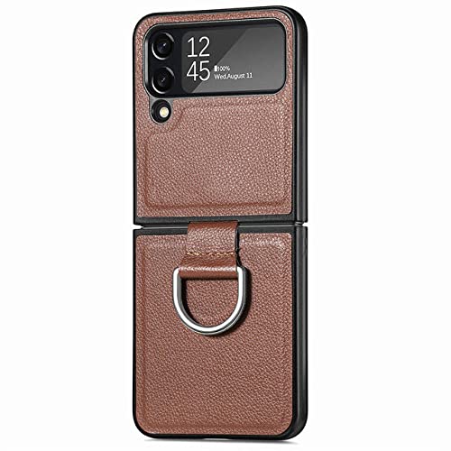 Housse cuir Samsung Galaxy Z Flip 4 5G étui protecteur marron