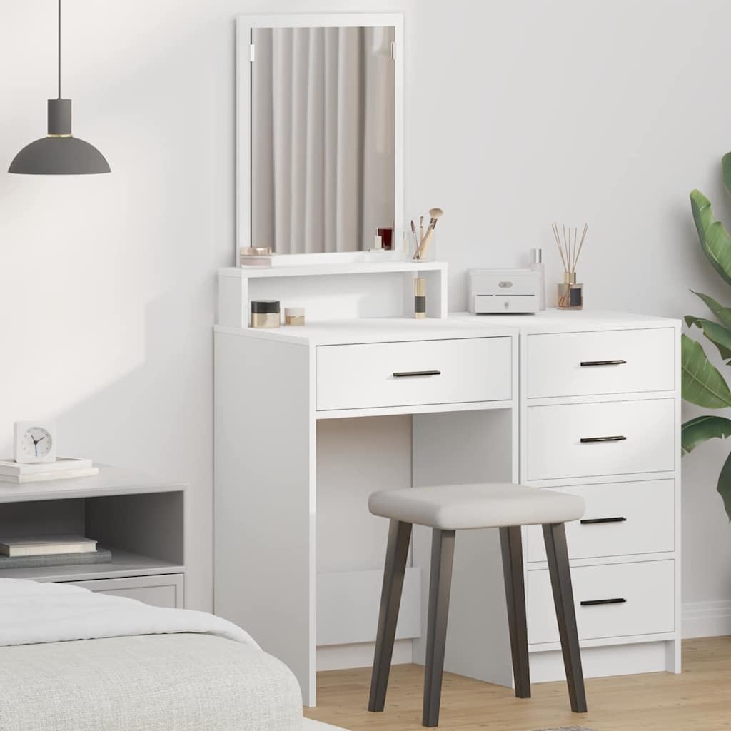 vidaXL Mesa Tocador 50 x 41 x 140 cm Madera de ingeniería | Mucho espacio para todas tus cosas, Un look moderno que se adapta a cualquier decoración,