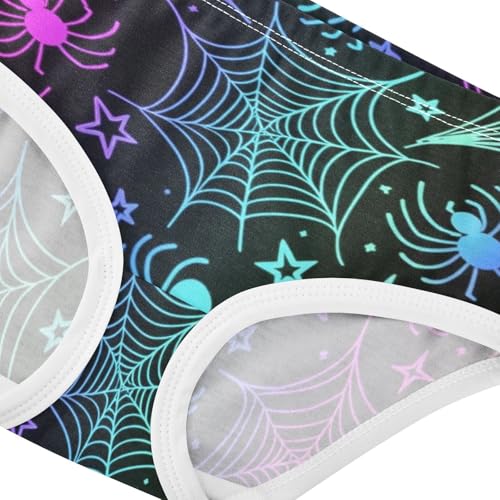 Neon Rainbow Spiders Webs Toddler Underwear Custom 2t Cotton Girl Panties Cute Colorful Undies Kids Briefs4