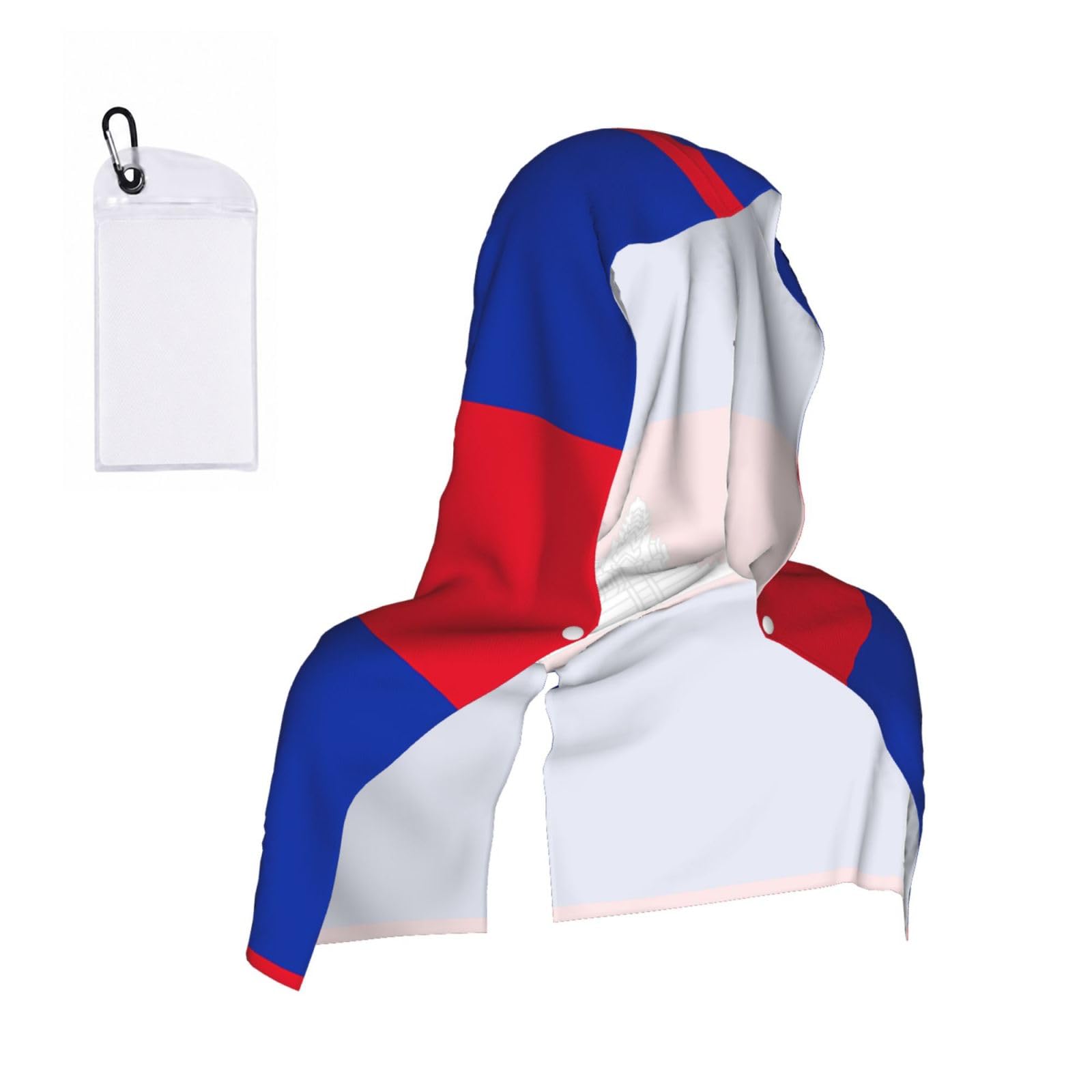 CNTDBU Cambodia Flag Cooling Towel Hooded-Instant Chill Neck Cover for Sports, UV Cooling Rag for Running Gym