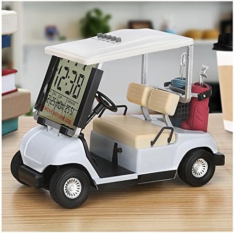 10L0L 2019 Newest Version LCD Display Mini Golf Cart Clock for Golf Fans Great Gift for Golfers Race Souvenir Novelty Golf Gifts