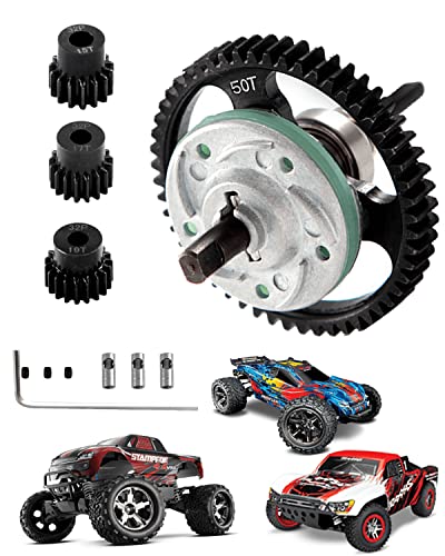 Rcarmumb Steel #45 Differential Gear Slipper Clutch 50T Spur Gear With 15T/17T/19T Pinions Gear Sets For 1/10 Slash 4X4 / Stampede 4X4 / Rustle 4X4. #TOP21