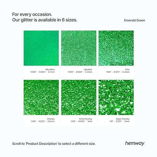 Eco Friendly Biodegradable Glitter, Emerald green, Super Chunky (1/8" 0.125" 3mm) - Image 3