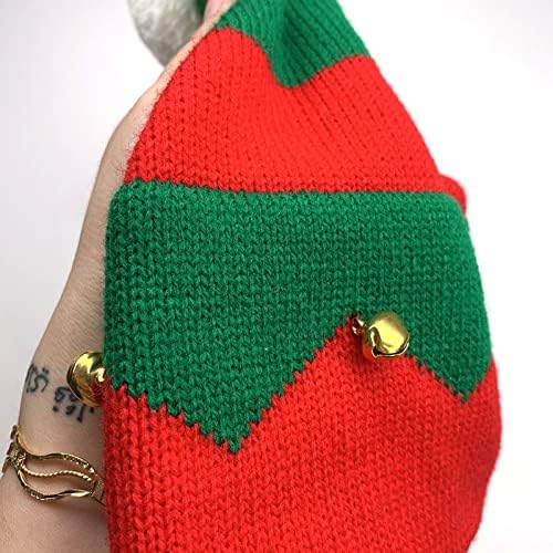 Eohak Gorros tricotados de Natal para mulheres e homens - com pompom chapéu de Natal de inverno verm