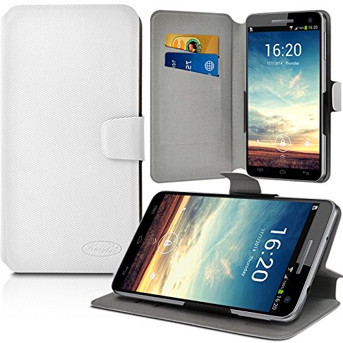 Housse Etui Porte-Carte Support Universel M Couleur Blanc pour Samsung Galaxy Grand Prime