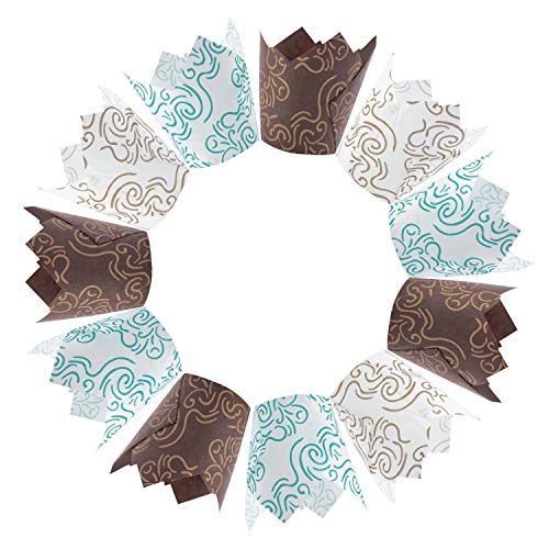 Trusber Baking Cups, 150 Pieces Tulip Cupcake Liners Baking Cup Holders And Muffin Liners Wrappers For Wedding, Birthday, Christmas, And Baby Shower Parties In 3 Patterns #TOP5