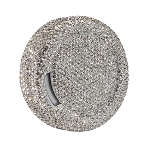 Bedazzled Metal Zyn Can | Divine Dose Rhinestone Metal Pouch Holder | Dual Compartment Aluminum Zyn Storage Tin | Lidden Container Storage Snus Can, Gift for Her (Silver)