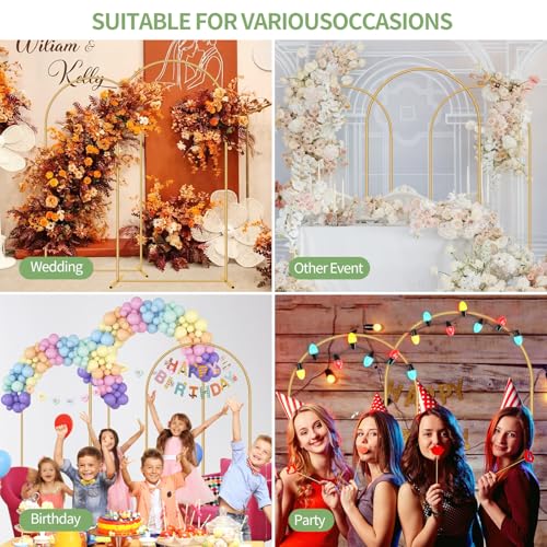 7.2 FT Wedding Arch Backdrop Stand and White Arch Cover Set, Metal Arch Stand with Arch Stand Cover for Birthday Party Wedding Ceremony Bridal Baby Shower Event Decor by ParseBio - Image 6