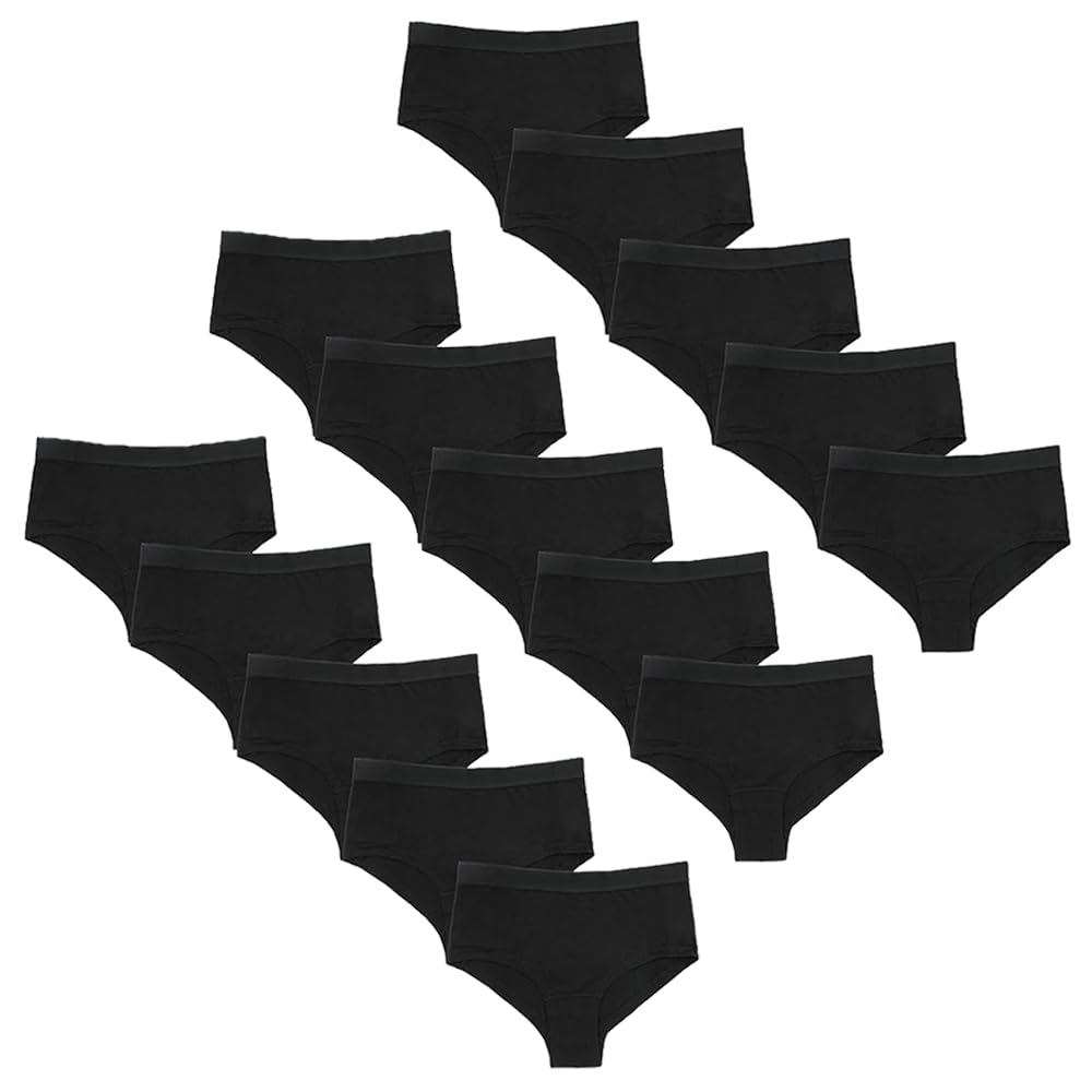 Undercover Girls 15 Pack - Black 15 Pairs (3 Packs) Plain Shorts Br272 Black 13-14 Years
