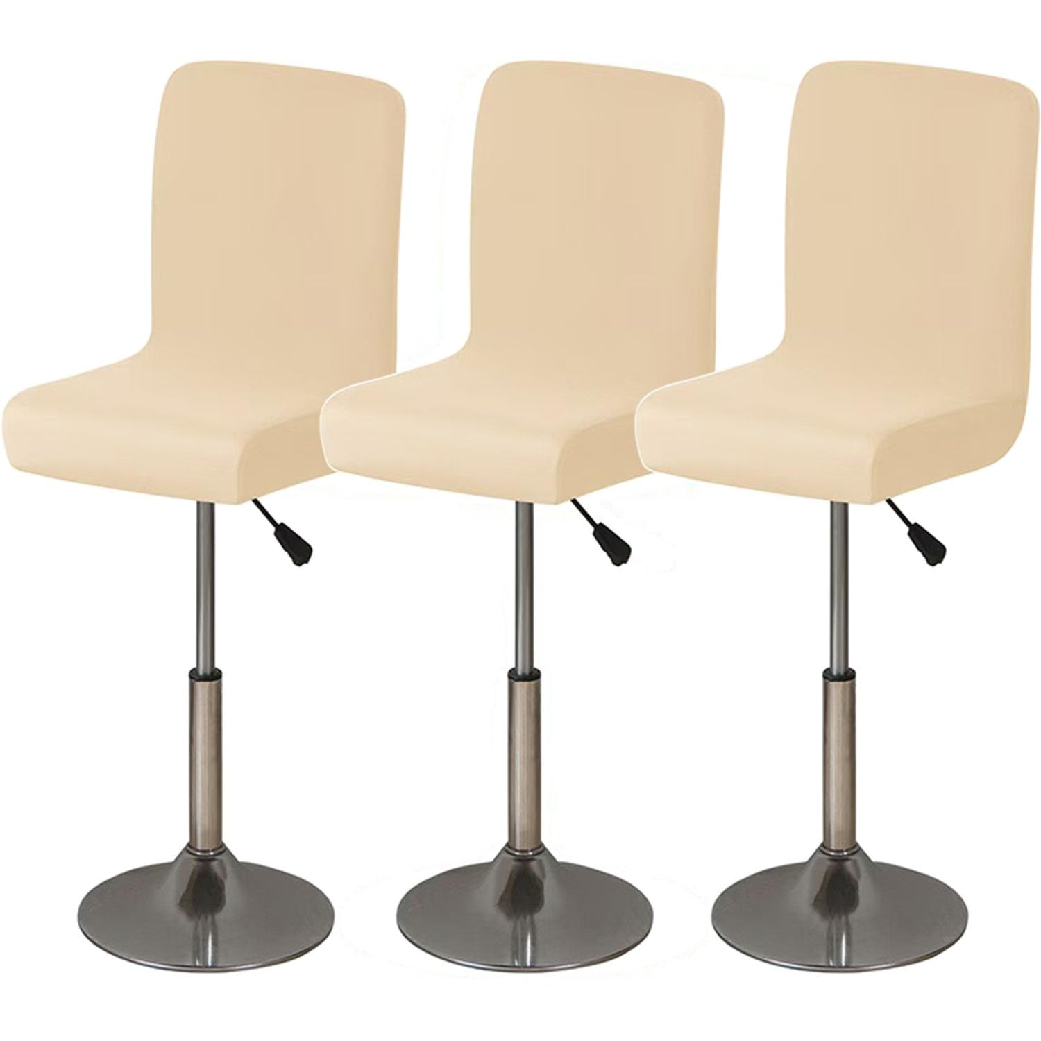 RTSFKFS Home/Commercial Bar Stool Chair Covers with Backs, Available in Sets of 1, 2, 3, 4, 5, or 6, Stretch Elastic Dining Chair Protectors Made of 84% Polyester and 16% Spandex(Yellow,3 items)