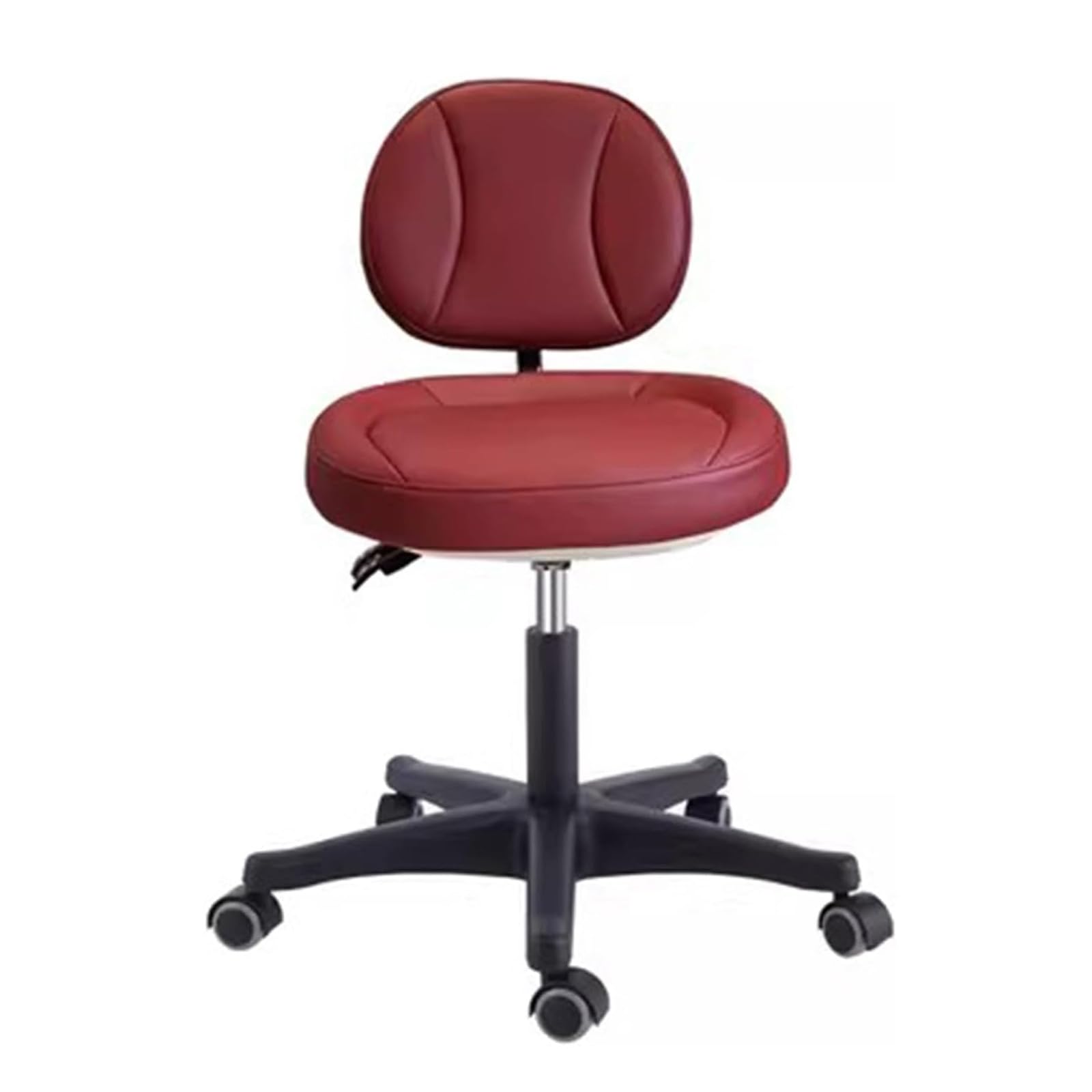 Silla móvil giratoria de 360°, taburete de cuero de microfibra ajustable en altura para clínicas dentales, oficinas y laboratorios
