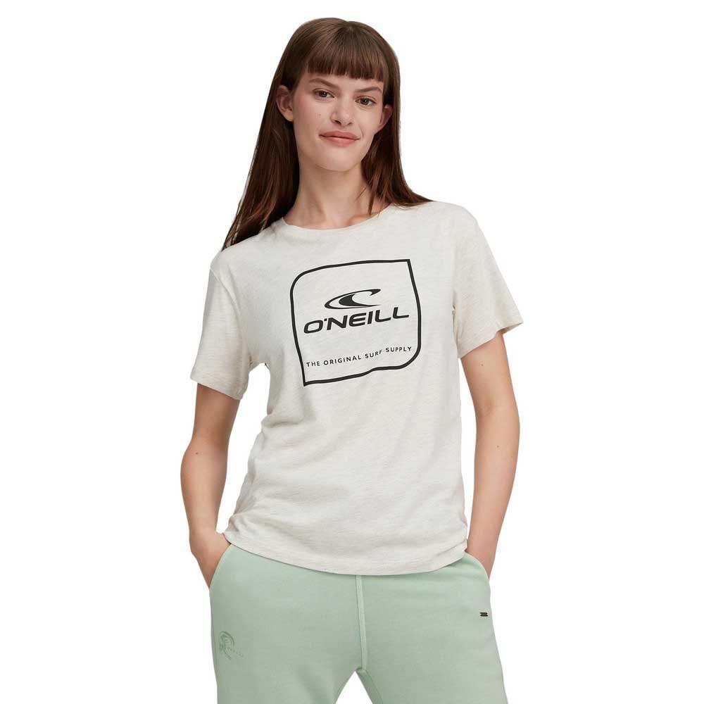 O'Neill Women's Cube Shortsleeve T-Shirt, Casual Logo, White Melee, S-XL