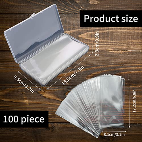 100 Pieces Clear Paper Money Holder For Collectors With Storage Case, Dollar Bill Holder Plastic Currency Sleeves Holders Money Sleeve For Bills, Album Banknotes Stamp Paper Protector Slab Holder #TOP1