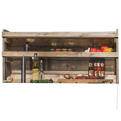 Preisvergleich Produktbild Palettenmöbel Grilltisch Rückwand-Regal Wall