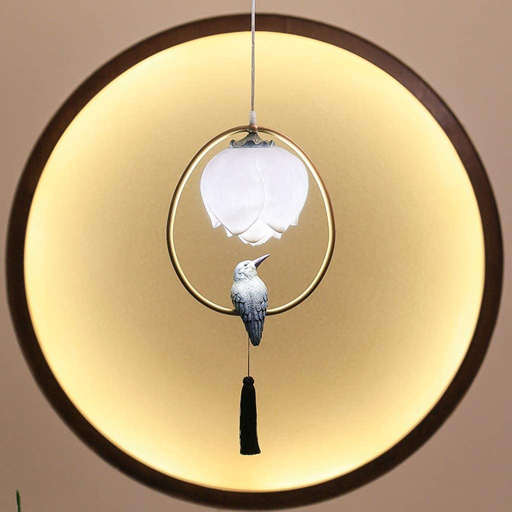 Lampa wisząca Creatieve vogel hanglamp, woondecoratie lamp LED woonkamer slaapkamer hars lampenkap schorsing hanglamp, verlichtingsgereedschap Jasny