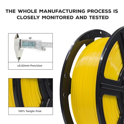 Filament PLA 1.75mm jaune anti-blocage Flashforge pour impression 3D 1kg