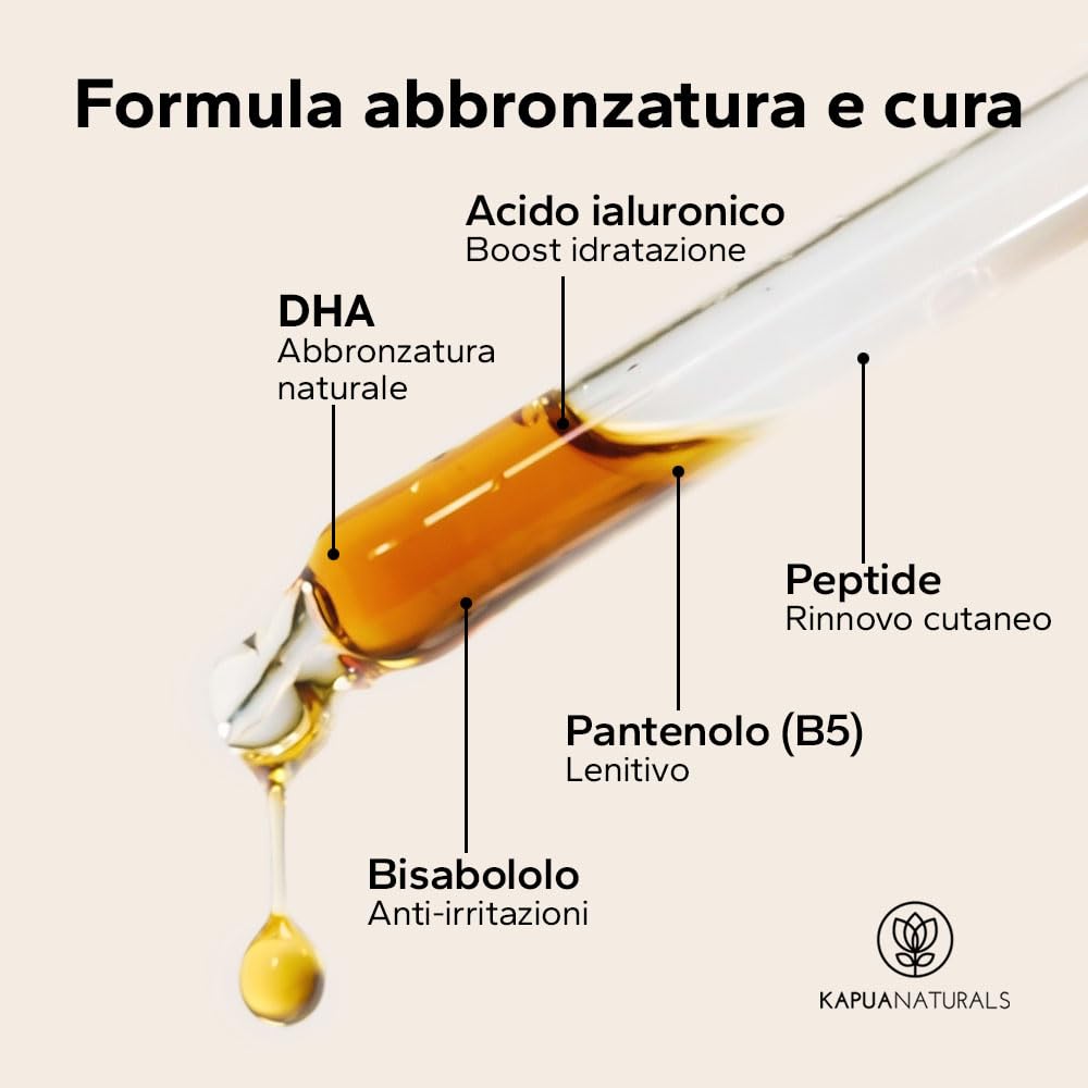 Tanning Drops • Gocce autoabbronzanti viso • 30ml sistema TAN&CARE per un colorito uniforme e naturale • gocce miscelabili • con la tua crema • pH calibrato • booster peptidico • Prodotto in Germania
