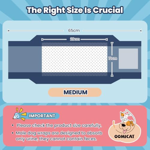 Image of Disposable Dog Diapers Male M, Breathable Male Dog Wraps with Color Change Strip, Durable Belly Bands for Male Dogs Medium Breeds