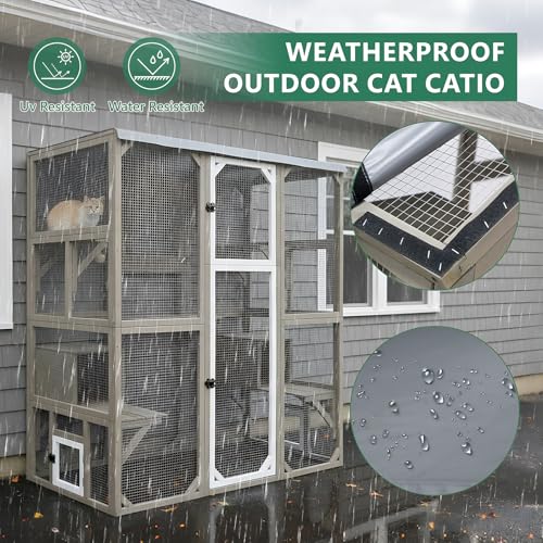 Image of Outdoor Cat Enclosure, Walk-in Catio with Window Access
