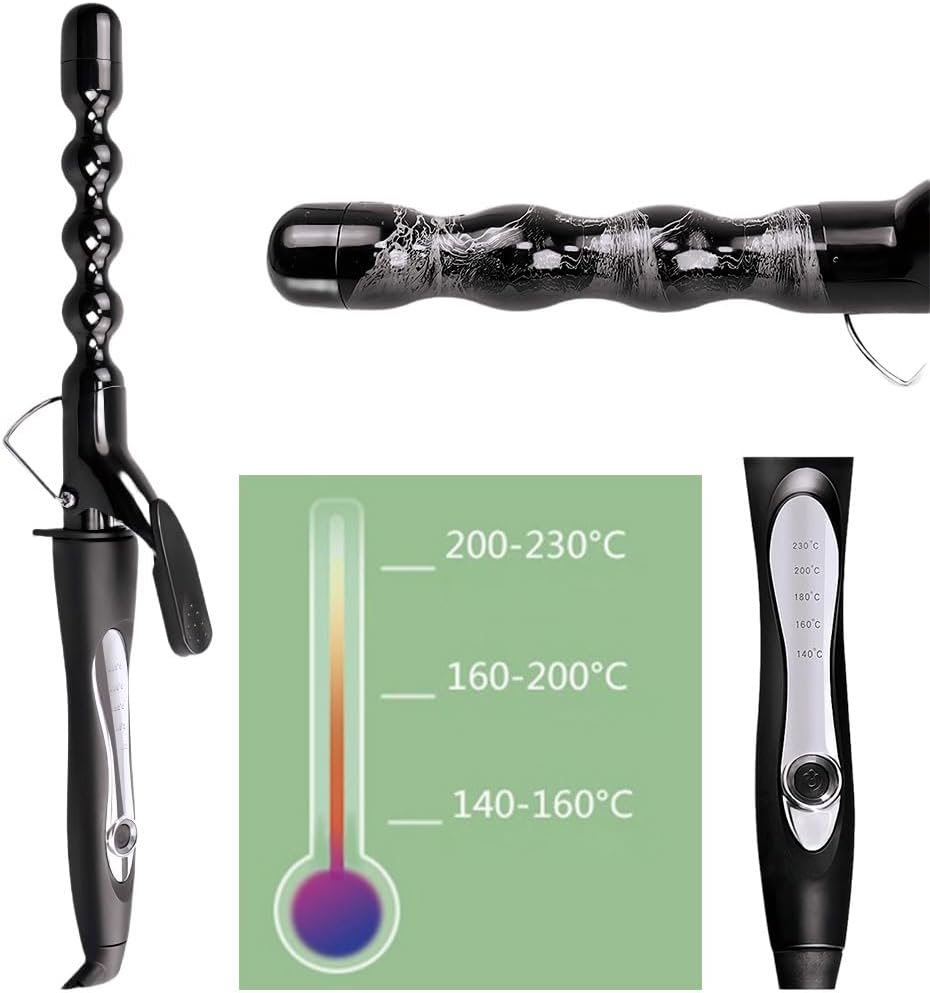 Electric Bubble Curling Iron 1 Inch Curling Wand for Long Hair Round Barrel 25mm Hair Curler Ceramic Hair Waver Fast Heating Beach Waves Curling Wand Styling Tools