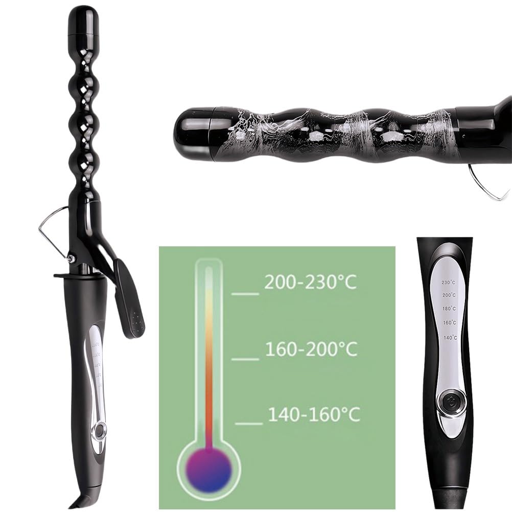 Bubble Wand Curling Iron 1”Curling Wand for Long Hair Tourmaline Ceramic 25mm Beach Wave Hair Curler Bubble Barrel Design Hair Waver Curler for Tousled Waves Curl