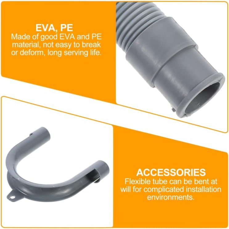 Generic Washing Machine Draining Hose Extension 78.74In Flexible Water Drain Pipe with Connector and Clamps for Dishwasher Washer Air Conditioner