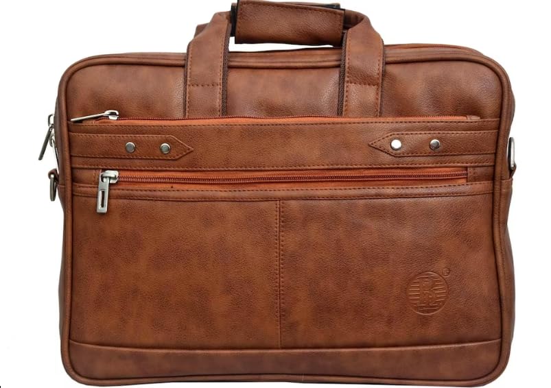 CAMPIO Artificial Leather Luxurious Laptop Messenger Bag - Black Premium Leatherette - Fits up to 15.6 Inch Laptop - Stylish and Functional Compartment (Brown) (B0CG5RLVW3) Amazon Price History, Amazon Price Tracker