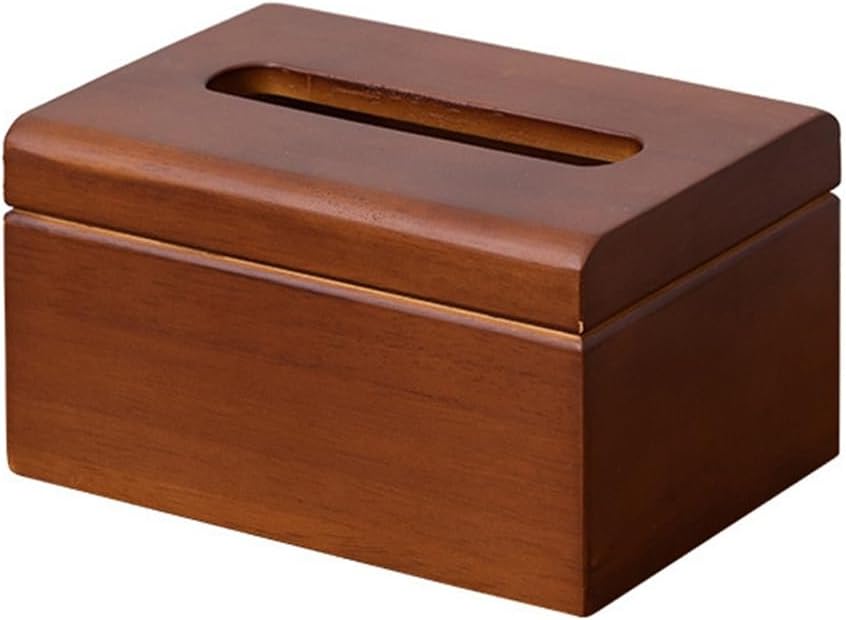 木製シンプルティッシュボックス ブラウン